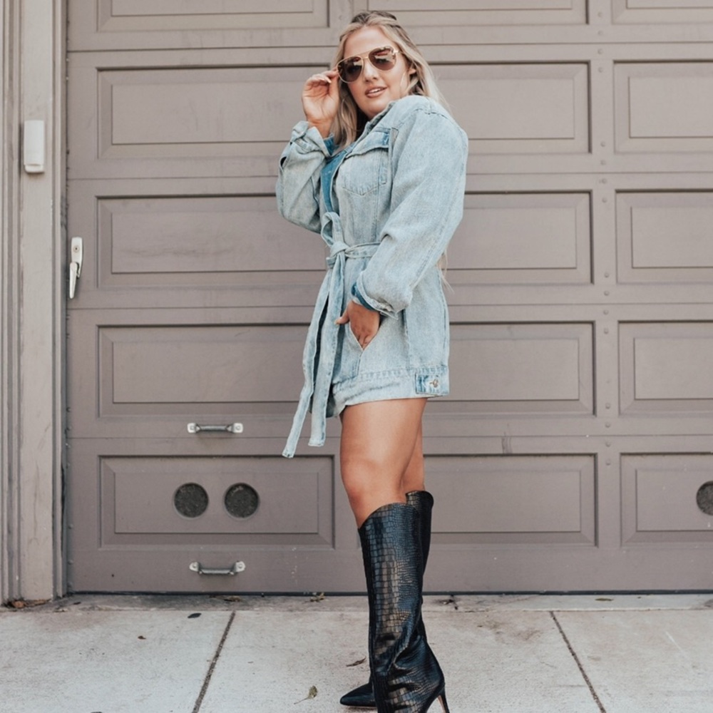Miss Lola denim jacket dress